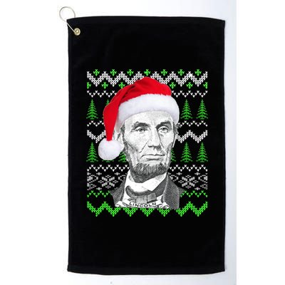 Abraham Lincoln Ugly Christmas Sweater Platinum Collection Golf Towel