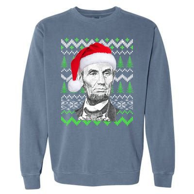 Abraham Lincoln Ugly Christmas Sweater Garment-Dyed Sweatshirt