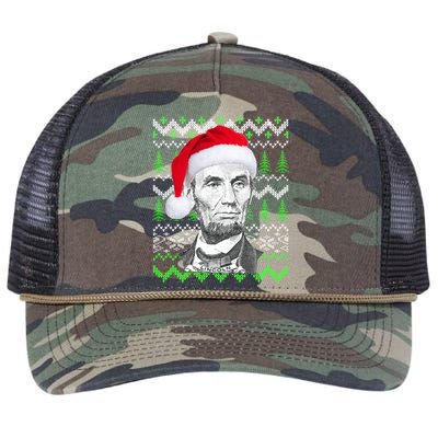 Abraham Lincoln Ugly Christmas Sweater Retro Rope Trucker Hat Cap