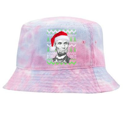 Abraham Lincoln Ugly Christmas Sweater Tie-Dyed Bucket Hat