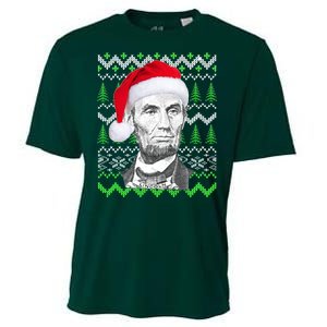 Abraham Lincoln Ugly Christmas Sweater Cooling Performance Crew T-Shirt