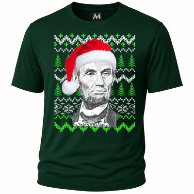 Abraham Lincoln Ugly Christmas Sweater Cooling Performance Crew T-Shirt