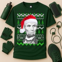 Abraham Lincoln Ugly Christmas Sweater Performance Shirt