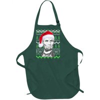 Abraham Lincoln Ugly Christmas Sweater Full-Length Apron With Pockets