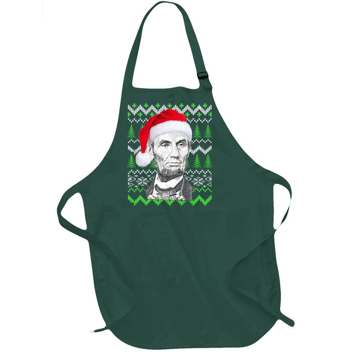 Abraham Lincoln Ugly Christmas Sweater Full-Length Apron With Pockets