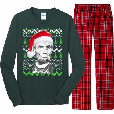 Abraham Lincoln Ugly Christmas Sweater Long Sleeve Pajama Set