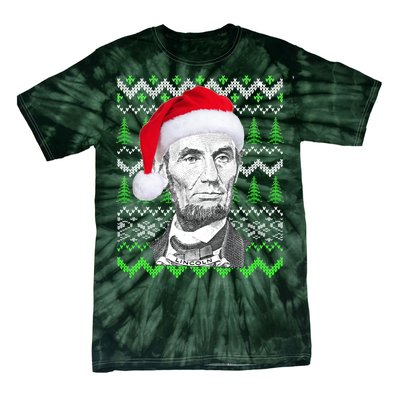 Abraham Lincoln Ugly Christmas Sweater Tie-Dye T-Shirt