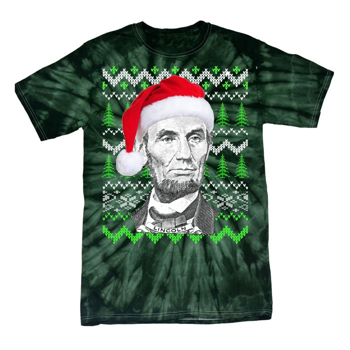 Abraham Lincoln Ugly Christmas Sweater Tie-Dye T-Shirt