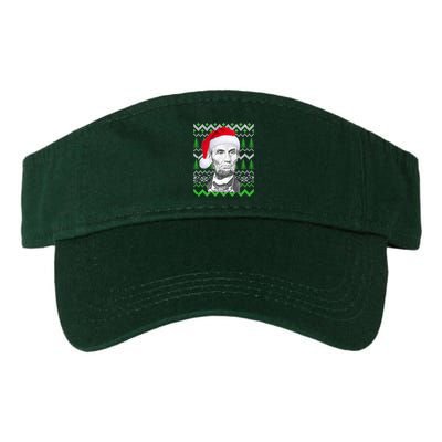 Abraham Lincoln Ugly Christmas Sweater Valucap Bio-Washed Visor