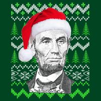 Abraham Lincoln Ugly Christmas Sweater Womens T-Shirt