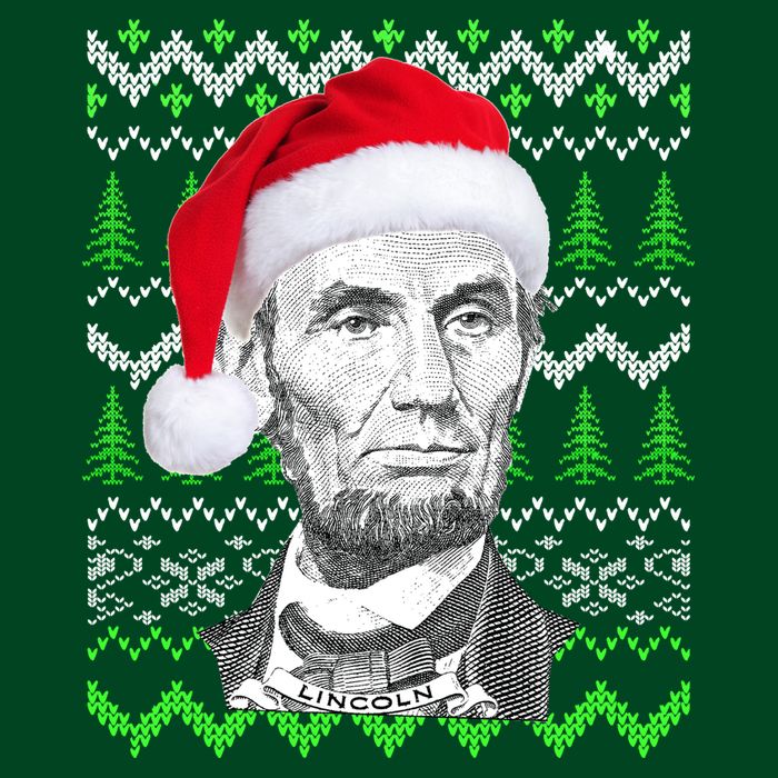 Abraham Lincoln Ugly Christmas Sweater Womens T-Shirt