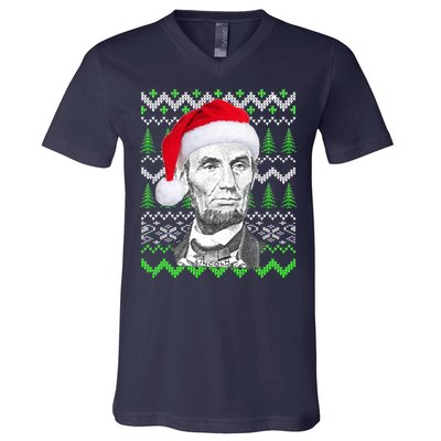 Abraham Lincoln Ugly Christmas Sweater V-Neck T-Shirt