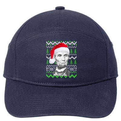 Abraham Lincoln Ugly Christmas Sweater 7-Panel Snapback Hat