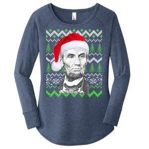 Abraham Lincoln Ugly Christmas Sweater Women's Perfect Tri Tunic Long Sleeve Shirt