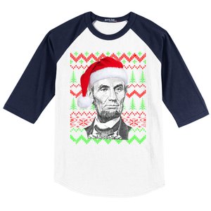 Abraham Lincoln Ugly Christmas Sweater Baseball Sleeve Shirt