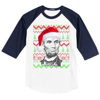 Abraham Lincoln Ugly Christmas Sweater Baseball Sleeve Shirt