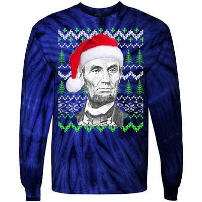 Abraham Lincoln Ugly Christmas Sweater Tie-Dye Long Sleeve Shirt