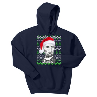 Abraham Lincoln Ugly Christmas Sweater Kids Hoodie