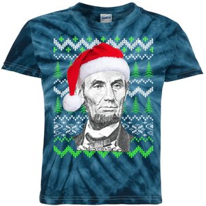 Abraham Lincoln Ugly Christmas Sweater Kids Tie-Dye T-Shirt