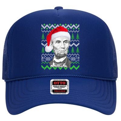 Abraham Lincoln Ugly Christmas Sweater High Crown Mesh Back Trucker Hat