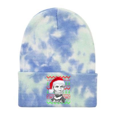 Abraham Lincoln Ugly Christmas Sweater Tie Dye 12in Knit Beanie