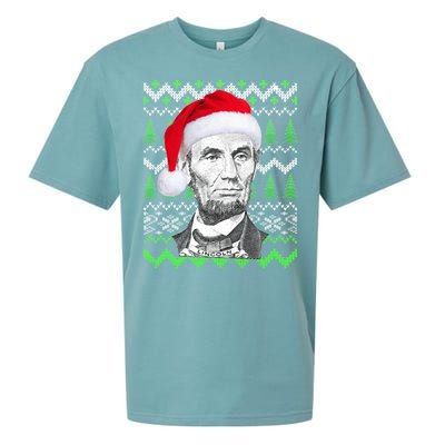 Abraham Lincoln Ugly Christmas Sweater Sueded Cloud Jersey T-Shirt