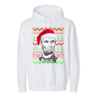 Abraham Lincoln Ugly Christmas Sweater Garment-Dyed Fleece Hoodie