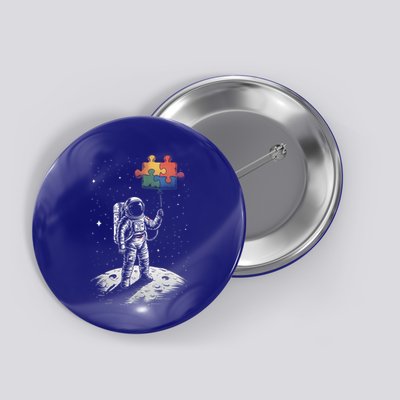 Astronaut Balloon Space Autism Awareness Autistic Support Gift Button