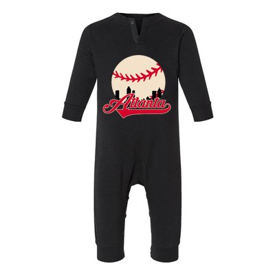 Atlanta Baseball Skyline Georgia Atlanta Infant Fleece One Piece