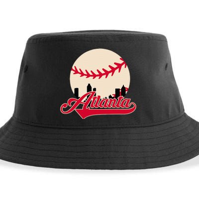 Atlanta Baseball Skyline Georgia Atlanta Sustainable Bucket Hat