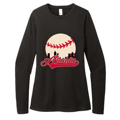 Atlanta Baseball Skyline Georgia Atlanta Womens CVC Long Sleeve Shirt