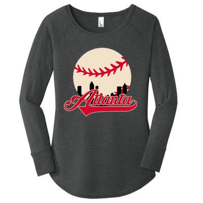 Atlanta Baseball Skyline Georgia Atlanta Women's Perfect Tri Tunic Long Sleeve Shirt