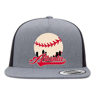 Atlanta Baseball Skyline Georgia Atlanta Flat Bill Trucker Hat