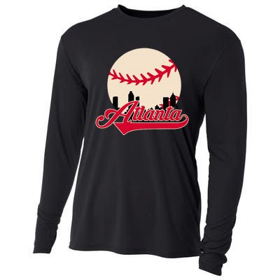 Atlanta Baseball Skyline Georgia Atlanta Cooling Performance Long Sleeve Crew