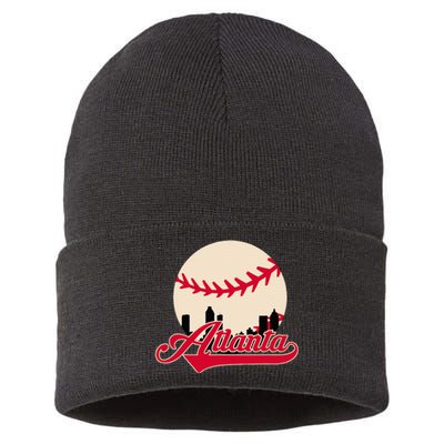 Atlanta Baseball Skyline Georgia Atlanta Sustainable Knit Beanie