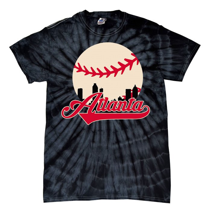 Atlanta Baseball Skyline Georgia Atlanta Tie-Dye T-Shirt