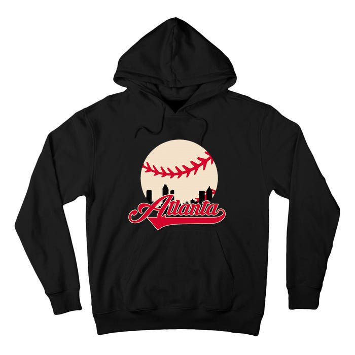 Atlanta Baseball Skyline Georgia Atlanta Tall Hoodie