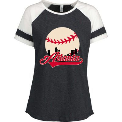 Atlanta Baseball Skyline Georgia Atlanta Enza Ladies Jersey Colorblock Tee