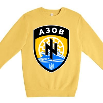 Azov Battalion Support Ukraine Military Premium Crewneck Sweatshirt