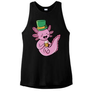 Axolotl Beer St Patrick's Day Ladies PosiCharge Tri-Blend Wicking Tank