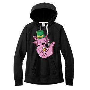 Axolotl Beer St Patrick's Day Women's Fleece Hoodie