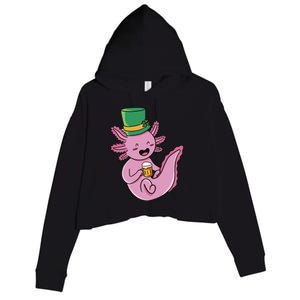 Axolotl Beer St Patrick's Day Crop Fleece Hoodie