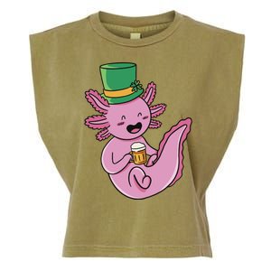 Axolotl Beer St Patrick's Day Garment-Dyed Women's Muscle Tee