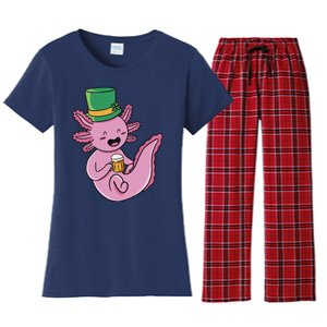 Axolotl Beer St Patrick's Day Women's Flannel Pajama Set