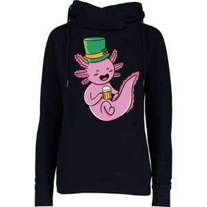 Axolotl Beer St Patrick's Day Womens Funnel Neck Pullover Hood