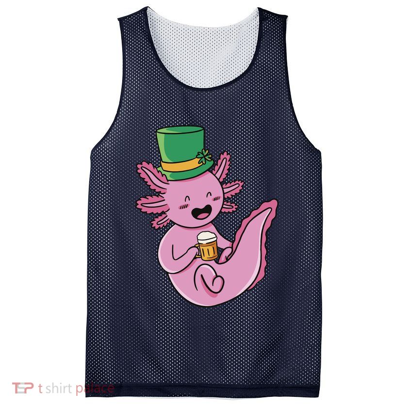 Axolotl Beer St Patrick's Day Mesh Reversible Basketball Jersey Tank