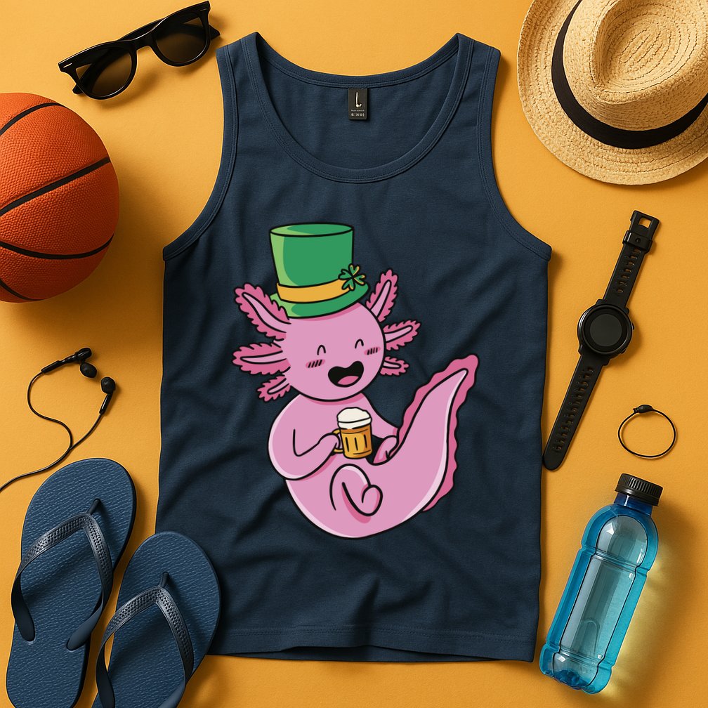 Axolotl Beer St Patrick's Day Tank Top