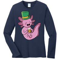 Axolotl Beer St Patrick's Day Ladies Long Sleeve Shirt