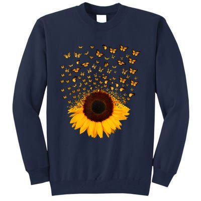 Adorable Butterfly Sunflower Tall Sweatshirt