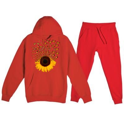 Adorable Butterfly Sunflower Premium Hooded Sweatsuit Set